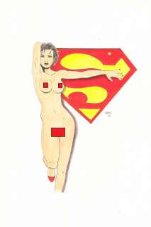 Mark Spears - Lois Lane Nude And Superman Symbol Color Piece - 1999 Signed *Adults Only*