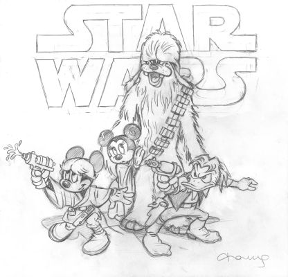 Disney Characters – Inspired by Star Wars (Preliminary Sketch) | Corner4art