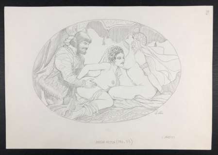 Frollo Leone - illustrazione originale "Venezia Erotica" - Firmato - Loose page - First edition | Catawiki