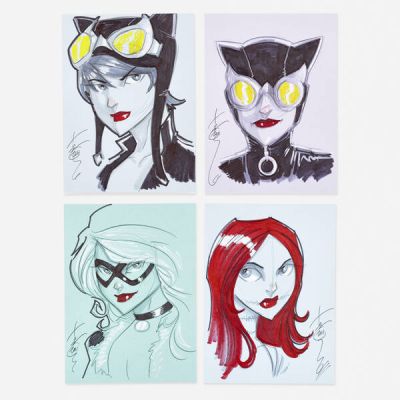 Tom Hodges | Lot 337 - Group of 4 Illutrations Original Art (2011) | Landry Pop Auctions