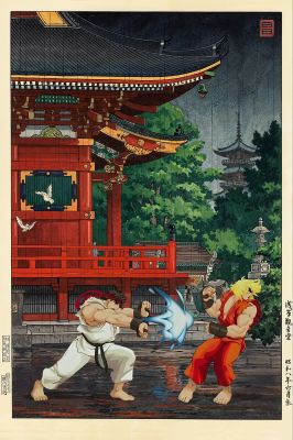 Street Fighter Duel in Asakusa 浅草の一騎打ち | Corner4art