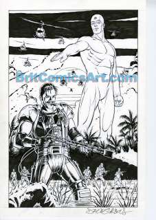 Dave Gibbons - watchmen calendar plate - comedian & dr manhattan in vietnam