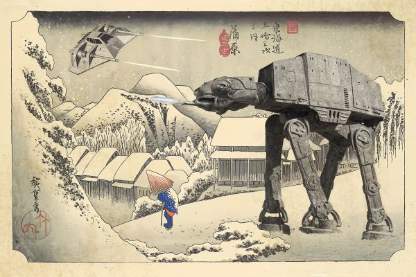 Empire in the Snow: Tribute to Hiroshige 蒲原夜之雪 | Corner4art