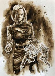 Original Coffee Painting - C-18 (Dragon Ball) - Coffeenktober 2020 (Inktober) (2020) | Catawiki