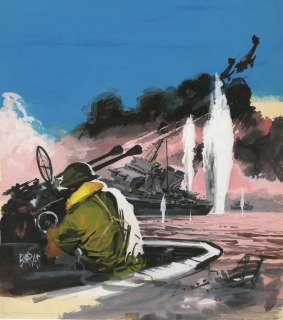 Parras, Antonio - Peinture originale - Combats en mer, de la Méditerranée au Cap Horn - (1964) | Catawiki