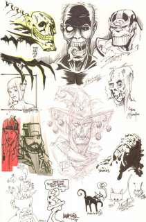 Dan Brereton, Jam Pieces - Convention Jam Piece - Thanos By Ron Lim - Sketches By Steve Mannion, Dan Brereton, And Others