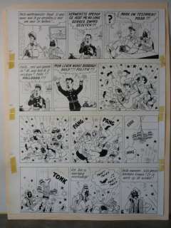 Pom - Originele pagina - Piet Pienter en Bert Bibber 3 - Het raadsel van de Schimmenburcht - (1956) | Catawiki