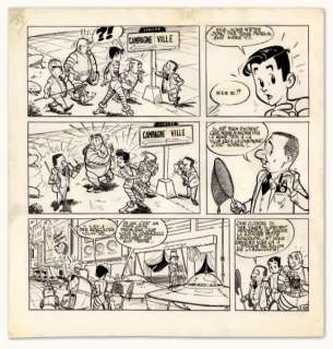 Albert Uderzo | LUC JUNIOR Encre de Chine pour la planche 129 de Luc Junior | Millon