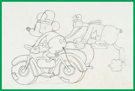THE DOGNAPPER PRODUCTION DRAWING FEATURING MICKEY MOUSE & DONALD DUCK. | Hake’s