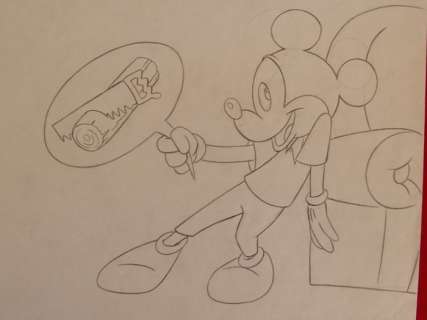 Walt Disney Studio’s | Walt Disney Studio’s - Original Animation Drawing Mickey mouse - Exemplaire unique | Catawiki