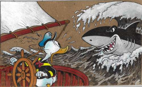 Millet | Millet - Original Drawing - DIN A3 - Donald, Huey, Dewey & Louie Duck | Catawiki