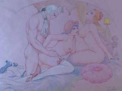 Leone Frollo | Leone Frollo - Convegno amoroso - Illustrazione originale - Firmata - Page volante - Exemplaire unique | Catawiki