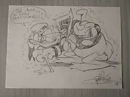 Fabio Celoni - Paperino - F. Celoni - Illustrazione originale anniversario 82 anni - Page volante - Exemplaire unique - (2016/2021)