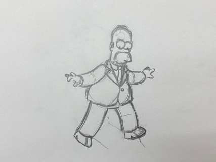 Matt Groening | The Simpsons - Original drawing of Homer Simpson | Catawiki