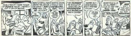 86: Kelly Pogo daily 1/28/55 original comic art | Russ Cochran