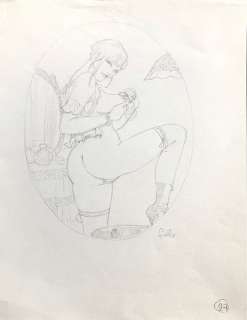 Leone Frollo | Leone Frollo - Illustrazione originale a matita - Firmata - Page volante - Exemplaire unique | Catawiki