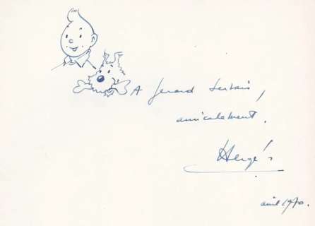 Hergé. Dessin original dédicacé | BDEnchères