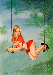 Gã¼Rsel, Gã¼Rçan | GÃ¼rsel, GÃ¼rçan - Originele aquarel - Pin-up - Format: 29,7 x 42 cm. - (2016) | Catawiki