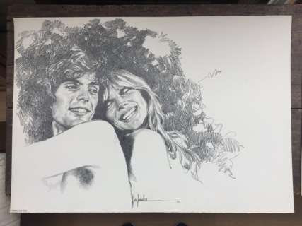 Gonzã¡Lez, José | GonzÃ¡lez, José - Original drawing - Pareja sonriente - (1980) | Catawiki