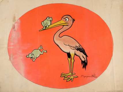 Rabier, Benjamin - Grande et superbe Illustration couleur animalière représentant