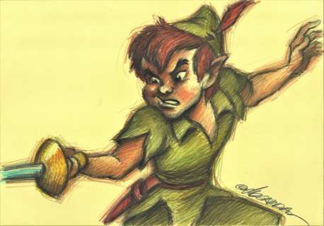 Joan Vizcarra | Peter Pan - Original Drawing - Vizcarra Signed | Catawiki
