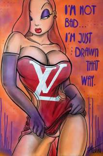 Alvin Silvrants | Jessica Rabbit Louis Vuitton Glitter - Original drawing in colour by Alvin Silvrants | Catawiki