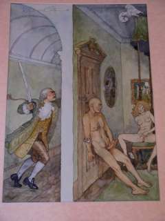 Erich Von Gã¶Tha | Erich von GÃ¶tha - Dessin érotique original en couleur (publié) - Journal de Sartine - (2007) | Catawiki