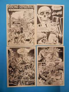 Lorenzo Lepori | Oltretomba n. 262 - 4x Tavole Originali "Fascino sepolcrale" Lepori - Page volante - (1983) | Catawiki