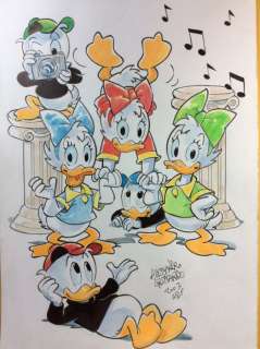 Alessandro Gottardo | Donald Duck - â€œLe cugine di ginnastica artistica di Duckburg â€œ - Page volante - Exemplaire unique - (2003/2003) | Catawiki