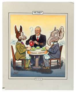 DWIGHT EISENHOWER POLITICAL CARTOON ORIGINAL ART. | Hake’s
