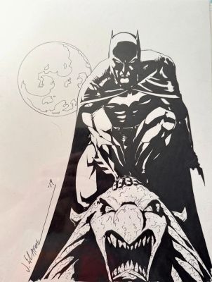 Batman on gargoyle by Jim Califiore | DiTullio Art Collective
