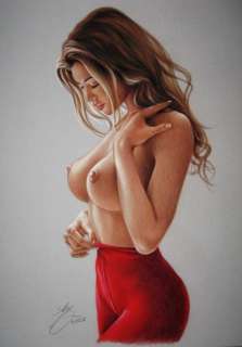 Sly | Sly - Original drawing in colour - Nude woman - Size: 31 x 42 cm. - (2021) | Catawiki