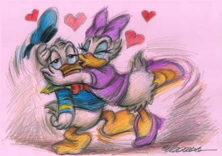 Joan Vizcarra | Donald Duck, I LOVE U ! - Original Drawing - Joan Vizcarra | Catawiki