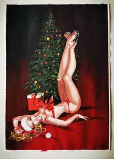 Gã¼Rcan, Gã¼Rsel | GÃ¼rcan, GÃ¼rsel - Originele tekening in kleur - Christmas pin-up - (2017) | Catawiki