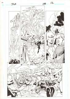Chris Batista, Mark Farmer - jla #118 p. 12 - aquaman & martian manhunter vs. Despero - 2005 signed