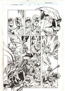 Jason Armstrong, Scott Koblish - Avengers United They Stand #2 P.12 - Hawkeye, Scarlet Witch, & the Wasp Vs. Baron Wolfgang Von Strucker & Hydra - 1999 Signed