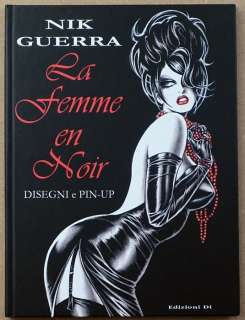 Nik Guerra | Pin Up - dédicace Nik Guerra - La femme en noir - Disegni e Pin-Up - (2010) | Catawiki