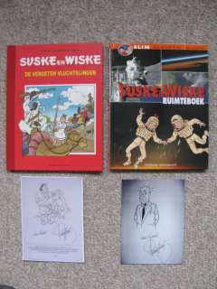 Willy Vandersteen / Paul Geerts | Suske en Wiske - De Vergeten Vluchtelingen + Ruimteboek - 2 pentekeningen van Paul Geerts - Cartonné - (2002/2006) | Catawiki