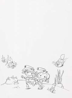 Nic | Les Snorkies, illustration Ã  l’encre de Chine… | Millon
