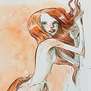 Sandoval, Tony | Tony Sandoval - Dessin original en couleur - Red Hair Girl - Format: 15 x 19 cm. - (2020) | Catawiki