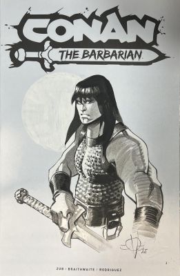 CONAN THE BARBARIAN BLANK COVER WITH ORIGINAL DRAWING BY OLIVIER VATINE - CONAN | Pulp’s
