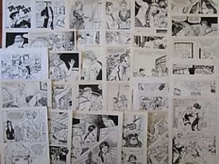 Stelio Fenzo, Del Mestre, Janni e.a. - Fumetti érotique - 30x Planche originale - Format (30x): 17 x 25 cm.