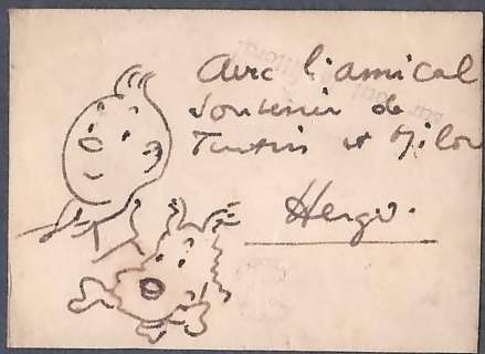 Hergé | Tintin et Milou, illustration Ã  l’encre noire… | Millon