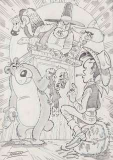 Jordan, Julian | Jordan, Julian - Original drawing - Lucky Luke - The Judge | Catawiki
