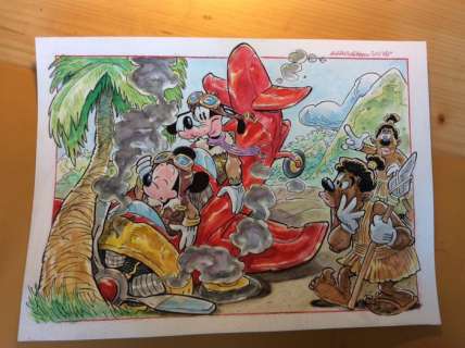 Alessandro Gottardo | Mickey Mouse - â€œÈ caduto l’aereoâ€ - Page volante - Exemplaire unique - (2021/2021) | Catawiki