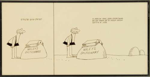 Johnny Hart (1931-2007) American, Large Framed Ink on Cardboard B.C. Cartoon | misc / divers
