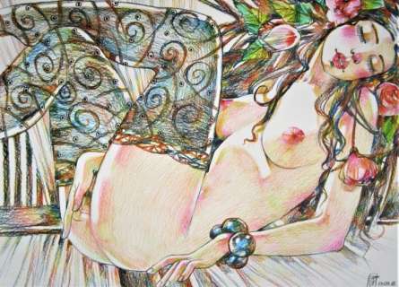 Maryna Rozuvanova | Pin Up - M.Rozuvanova - Original pastel "Solitaire c" A3 - (2018) | Catawiki