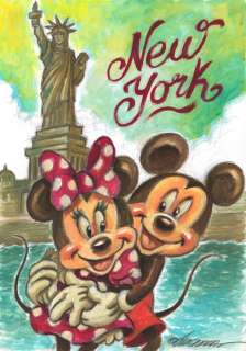 Joan Vizcarra | Mickey & Minnie - From NY With Love - Original Painting - Joan Vizcarra - Acrylic Art | Catawiki
