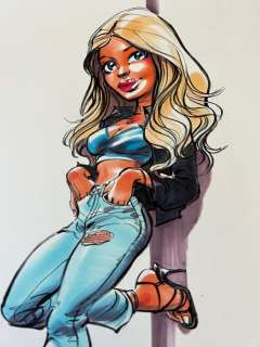 Verlinden, Dan | Verlinden, Dan - Dessin original couleur - Pin-Up - (2020) | Catawiki