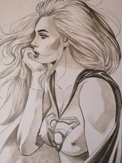 Giuseppe Candita | G. Candita - Illustrazione originale - Supergirl - Size: 29 x 40 cm. - China su cartoncino 200 gr. - (2022) | Catawiki